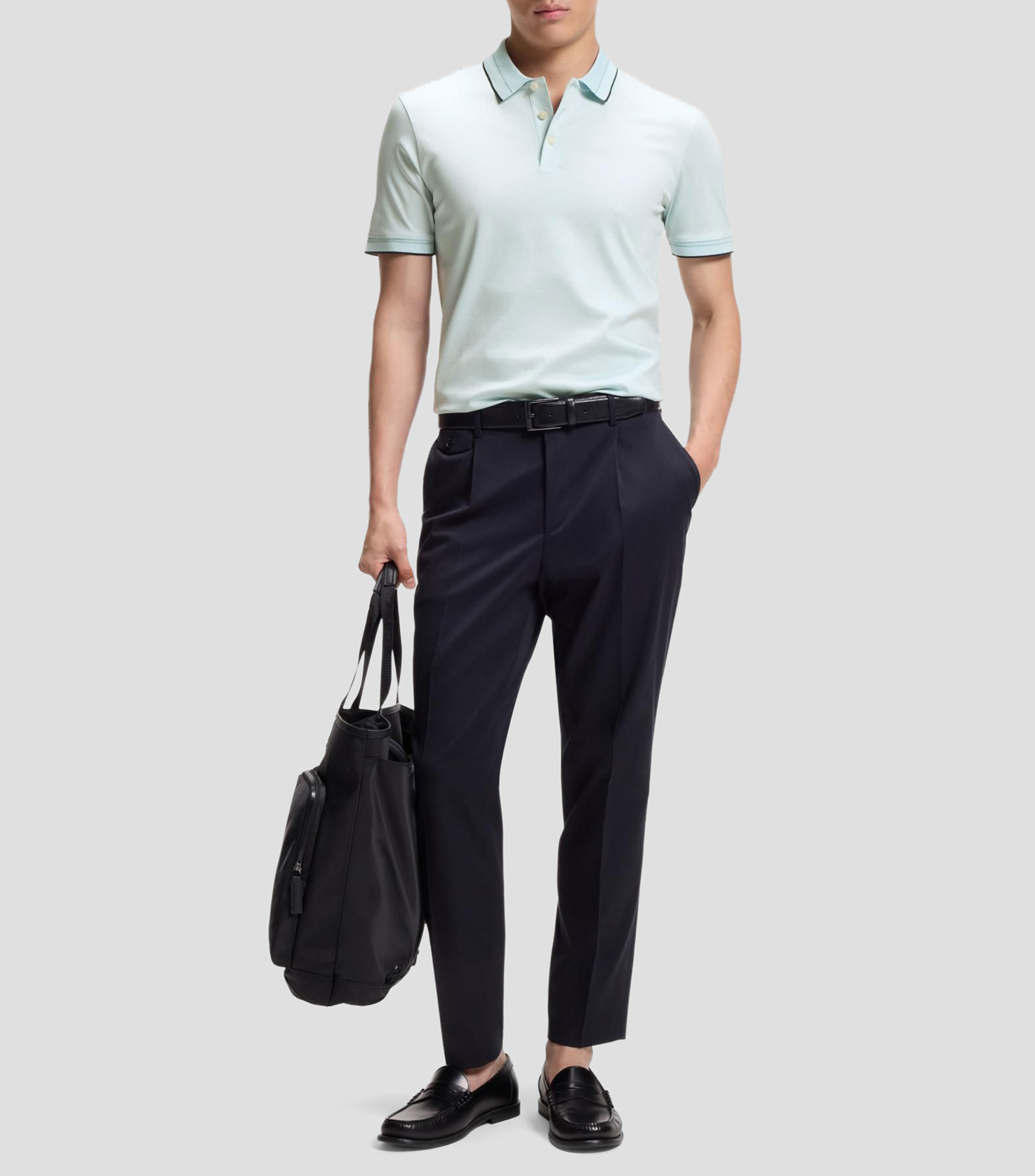 Polo slim fit de algodón mercerizado Hombre